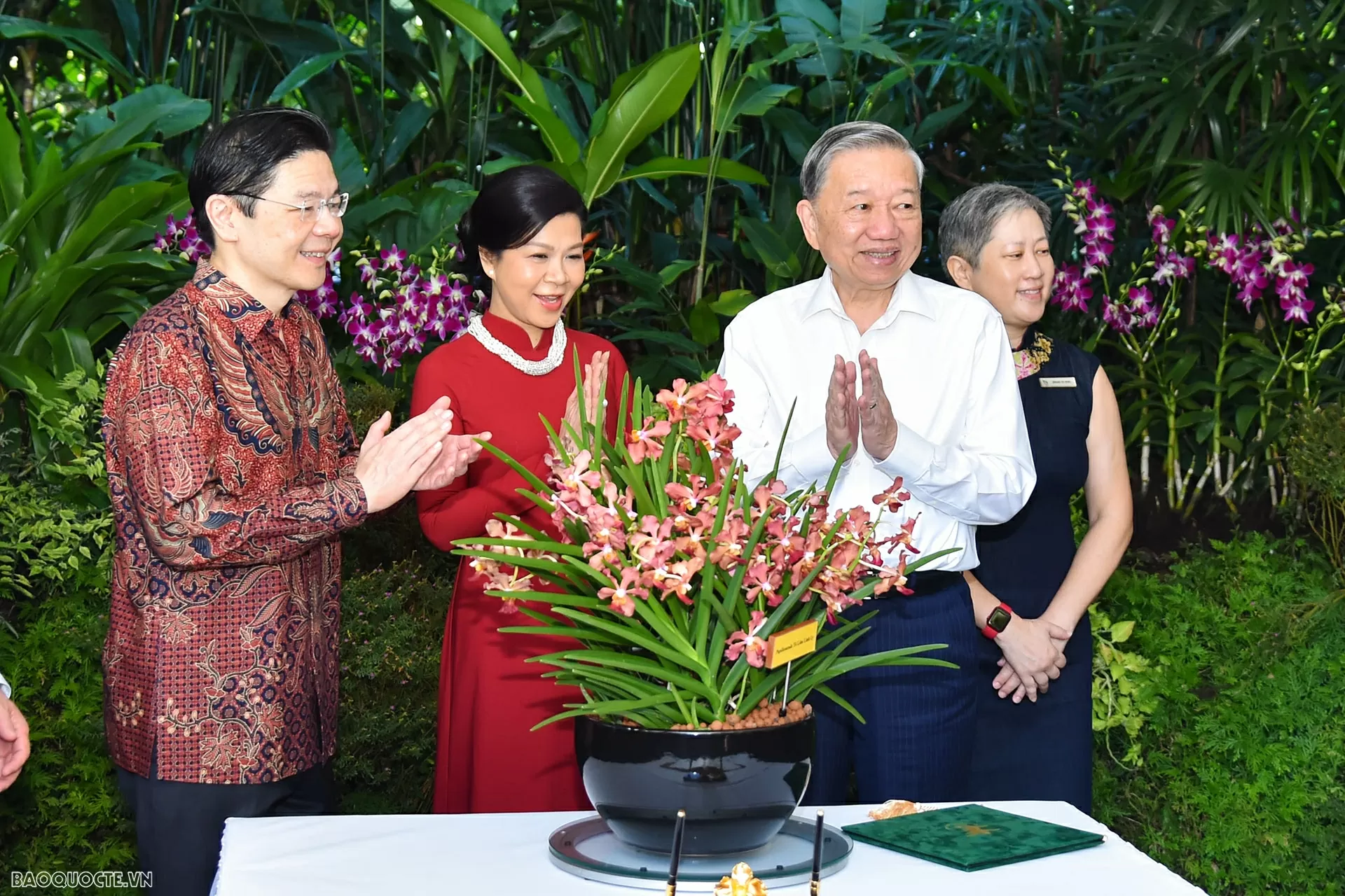 Lễ đặt tên cho hoa phong lan - nghi lễ ngoại giao đặc biệt Singapore dành cho Tổng Bí thư Tô Lâm và Phu nhân