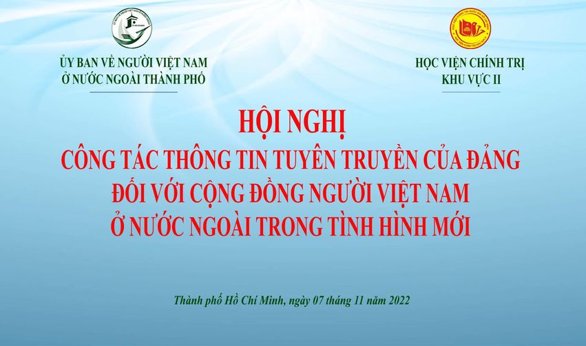 Hội nghị thông tin tuyên truyền của Đảng đối với công tác Người Việt Nam ở nước ngoài trong tình hình mới