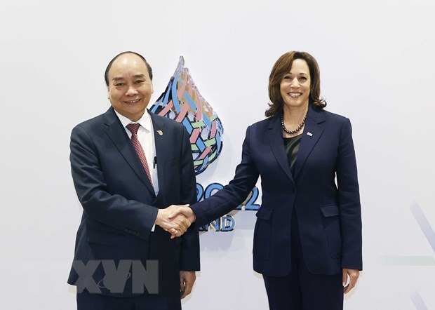 Chu tich nuoc Nguyen Xuan Phuc gap Pho Tong thong Hoa Ky Kamala Harris hinh anh 1