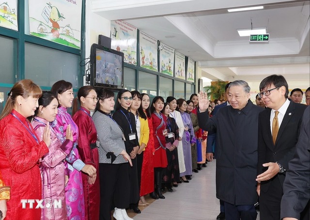 Tổng Bí thư, Chủ tịch nước thăm trường mang tên Chủ tịch Hồ Chí Minh tại Mông Cổ- Ảnh 5.